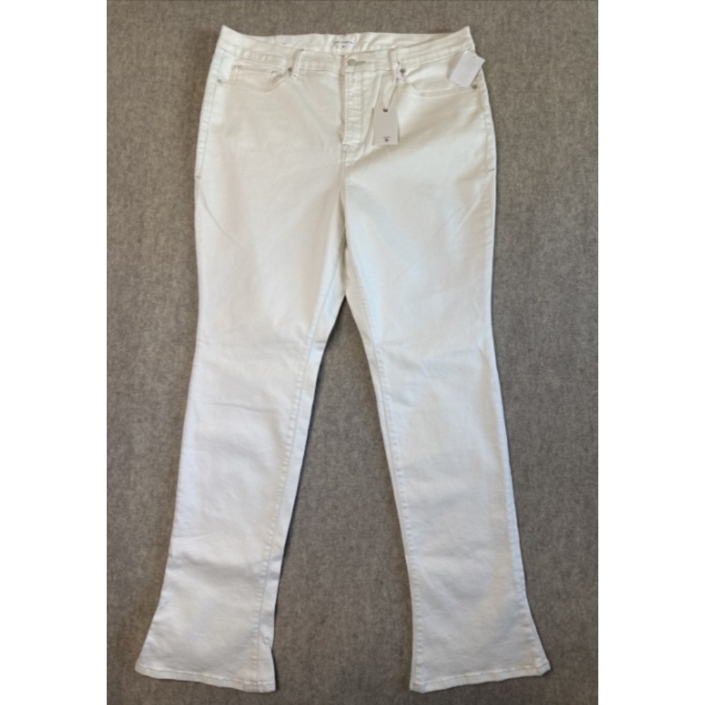 Good American Good Legs Micro Boot  Jeans Womens 20W White Stretch High Rise NWT